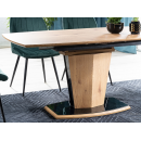 Стол обеденный SIGNAL HOUSTON дуб/дуб/черный лак 120-160/80